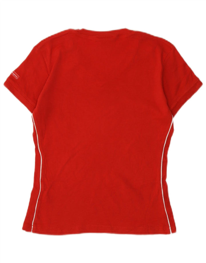 CHAMPION T-Shirt Court Femme UK 12 Coton Rouge Moyen