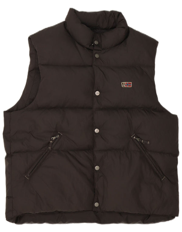 Napapijri Gilet rembourré géographique pour homme UK 40 Large Marron Polyamide
