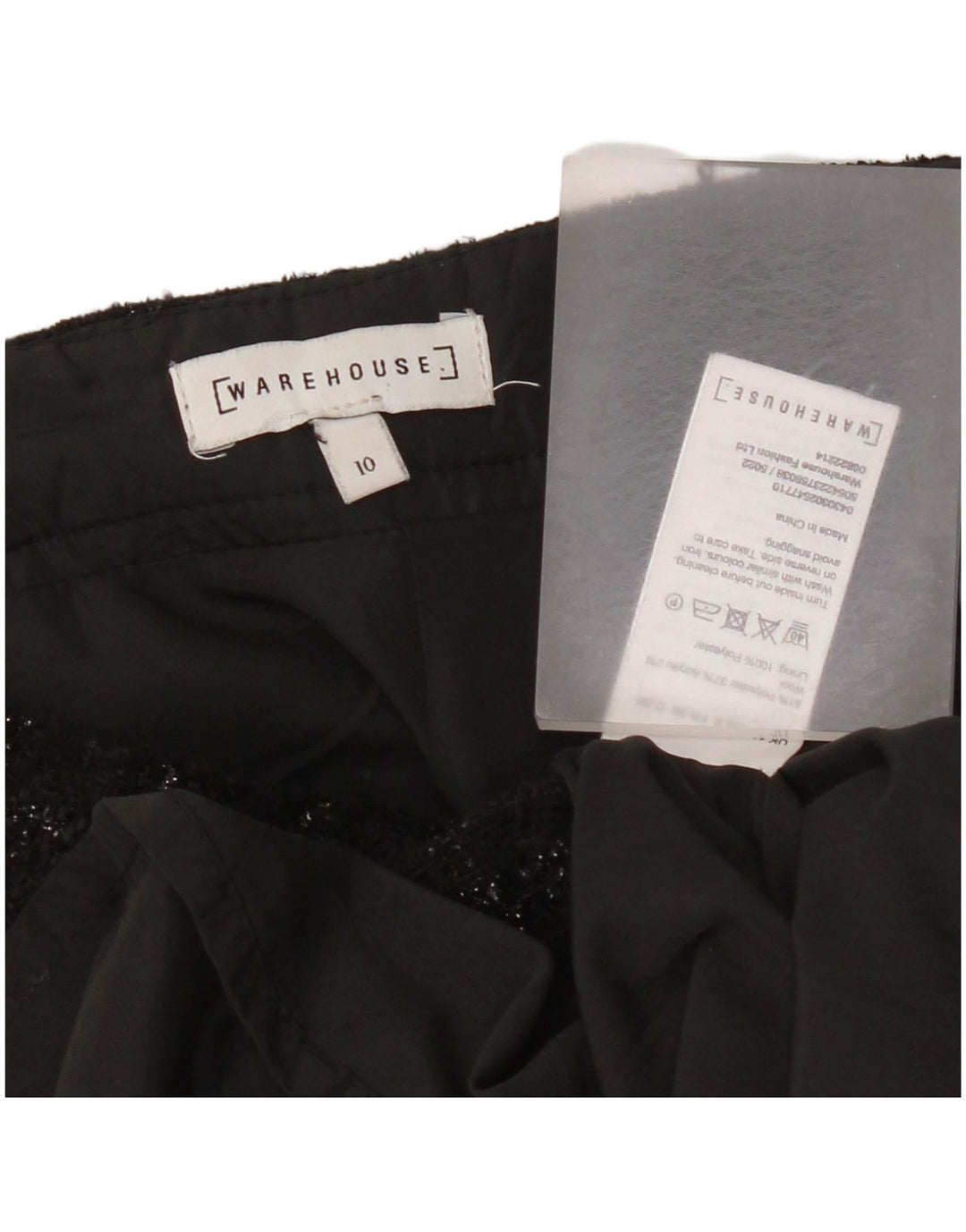 Warehouse Mini jupe femme UK 10 Small W28 noir à carreaux en polyester
