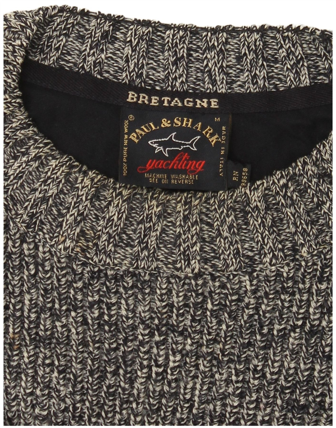 Paul & Shark Pull Col Ras du Cou Homme Gris Moyen Laine Mouchetée