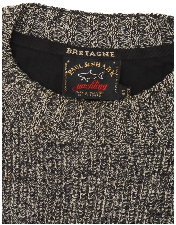 Paul & Shark Pull Col Ras du Cou Homme Gris Moyen Laine Mouchetée