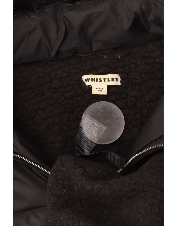 Whistles Manteau rembourré à capuche pour femme UK 44 Medium Noir Polyamide