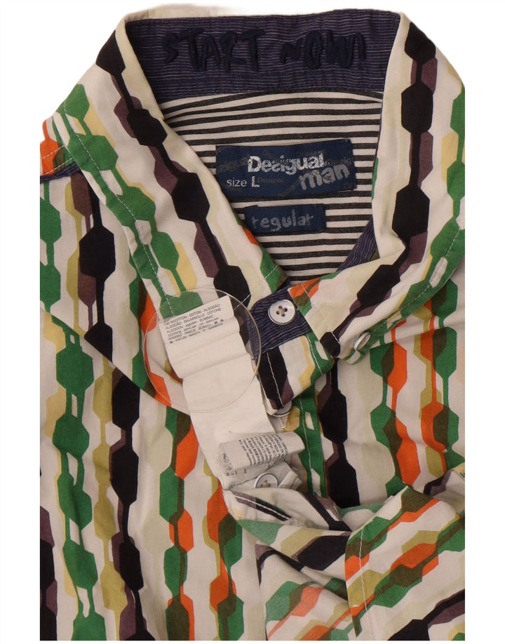 Desigual Chemise à Manches Courtes Regular Fit Homme Multicolore Géométrique