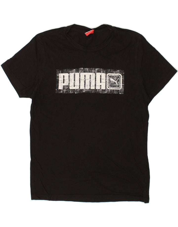 PUMA Mens Graphic T-Shirt Top Small Black Vintage Puma and Second-Hand Puma from Messina Hembry 