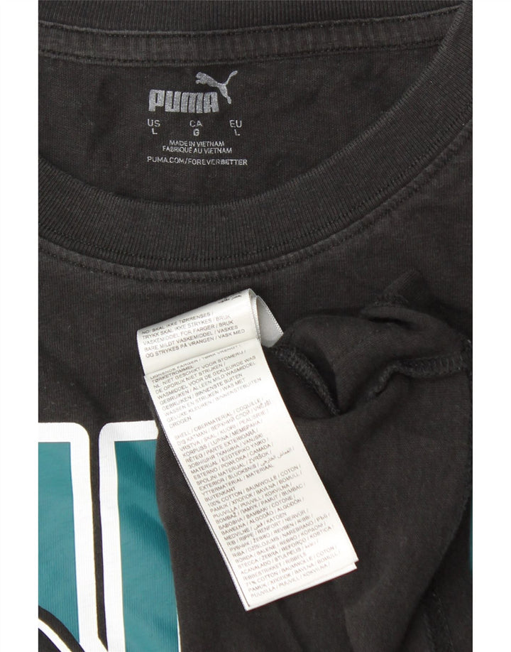 PUMA T-shirt graphique pour hommes, grand, noir, coton