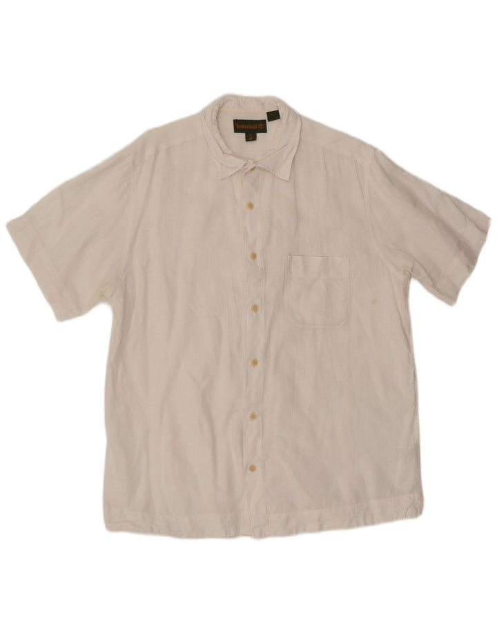 Timberland Chemise à Manches Courtes Homme Blanc Moyen