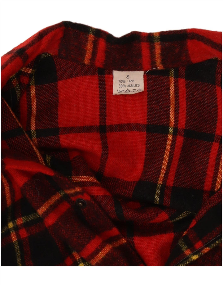 vintage Chemise en flanelle pour hommes Petite laine à carreaux rouges
