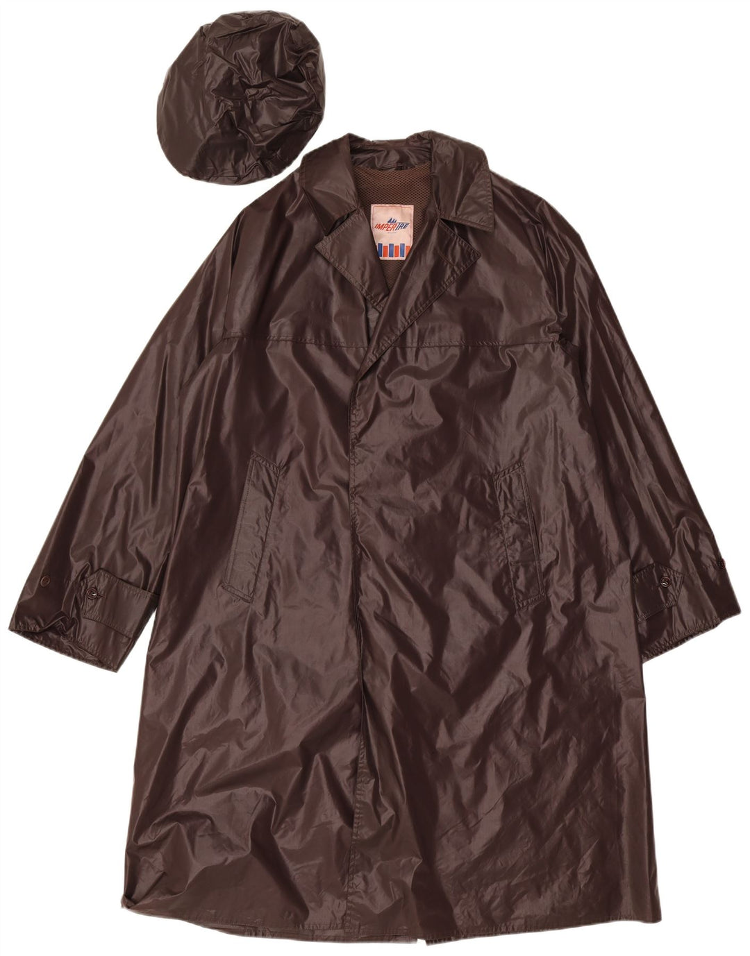 vintage Mens Milano Raincoat UK 40 Grand Marron