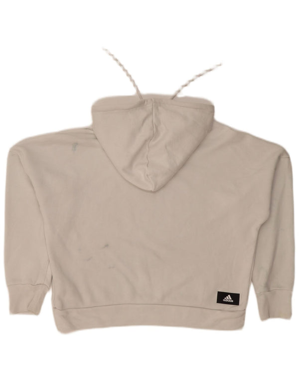 Adidas Pull à capuche surdimensionné pour femme UK 8/10 Petit Blanc