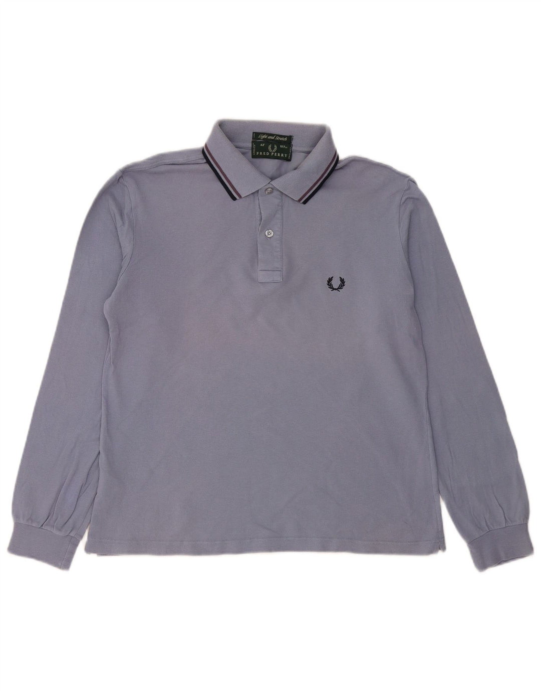 FRED PERRY Polo à Manches Longues Homme Bleu Moyen Coton