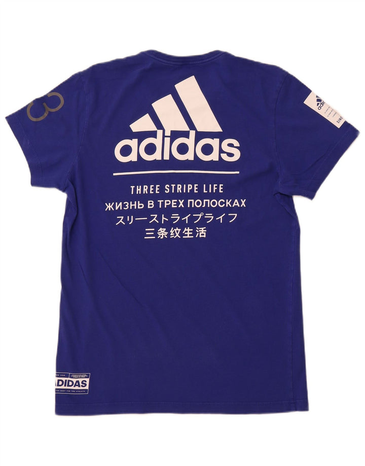 ADIDAS T-Shirt Graphique Homme Bleu Moyen Coton