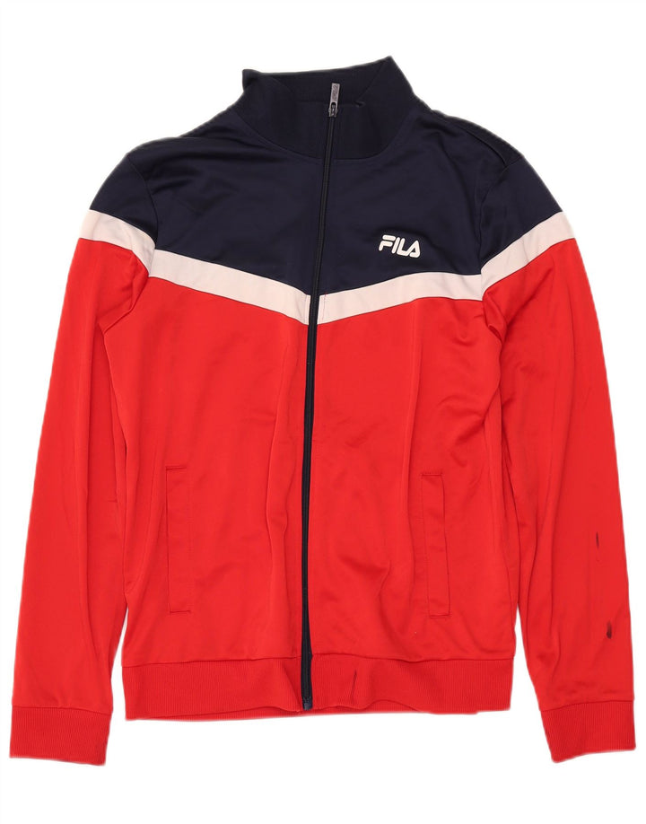 FILA Veste de survêtement pour homme Petit Rouge Colorblock Polyester