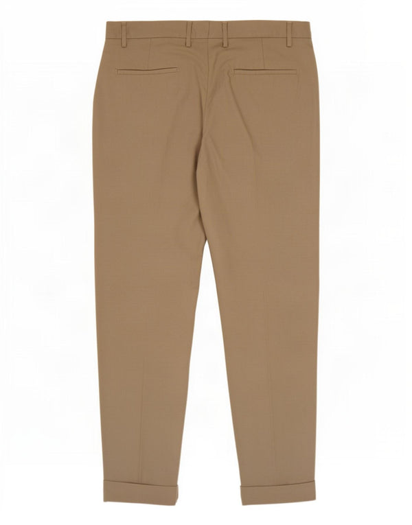 Zara Pantalon Chino Droit Homme EU 44 Large W34 L28 Beige Viscose