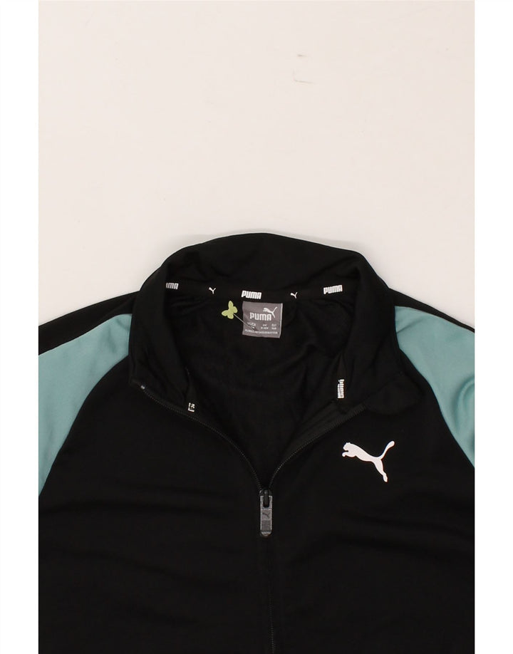 PUMA Boys Tracksuit Top Jacket 9-10 Years  Black Colourblock Polyester Vintage Puma and Second-Hand Puma from Messina Hembry 
