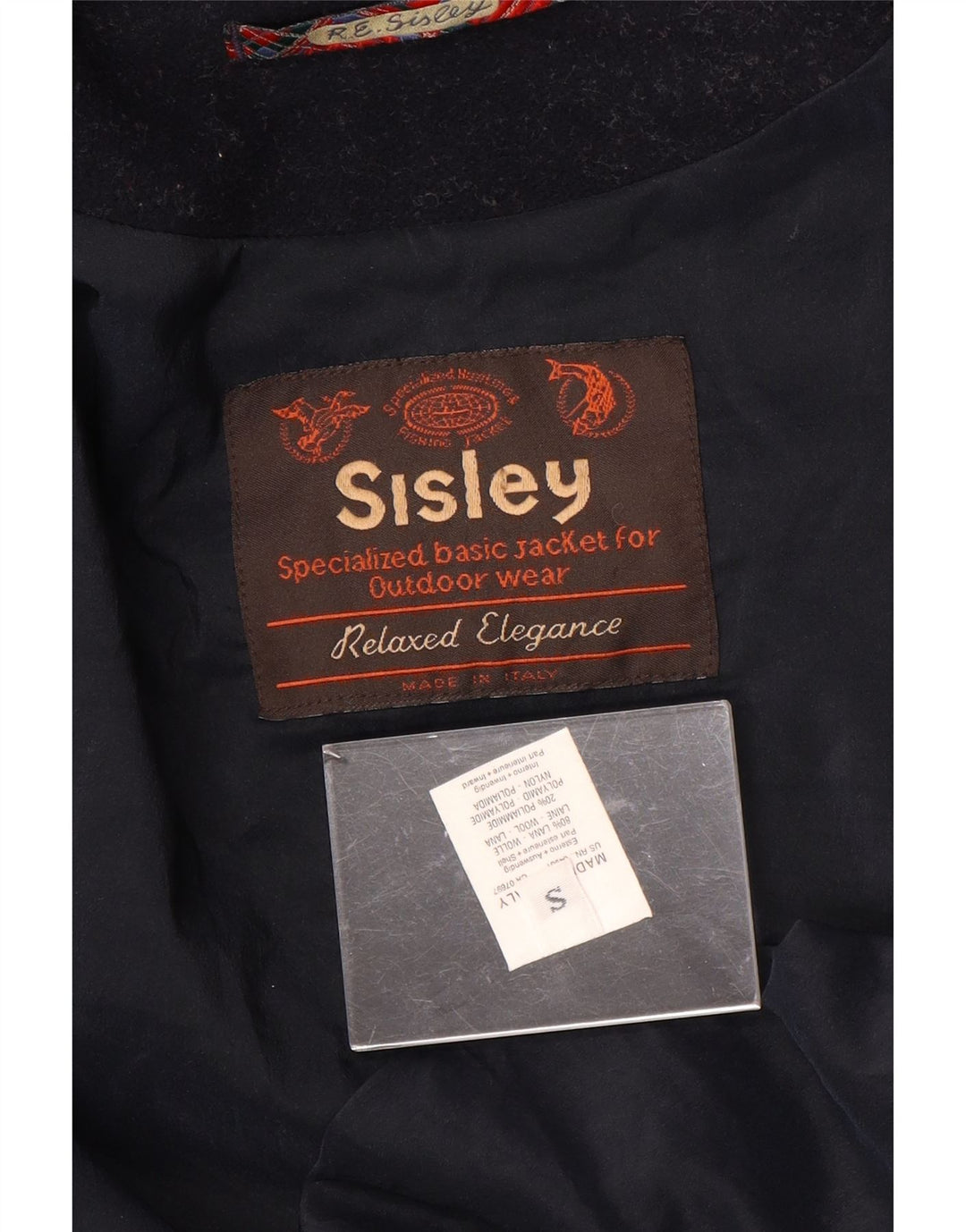 Sisley Duffle-coat à capuche Relaxed Elegance pour homme UK 36 Small Bleu marine en laine