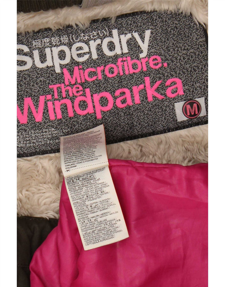 Superdry Parka à capuche pour femme UK 14 Medium Kaki Polyester