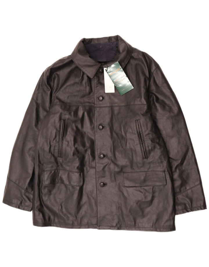 Veste en cuir homme vintage IT 54 2XL Cuir noir