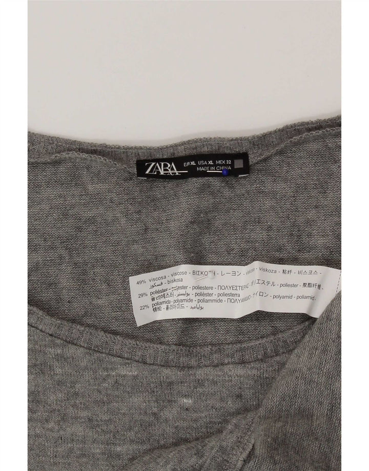 Zara Femme Débardeur UK 18 XL Gris Viscose