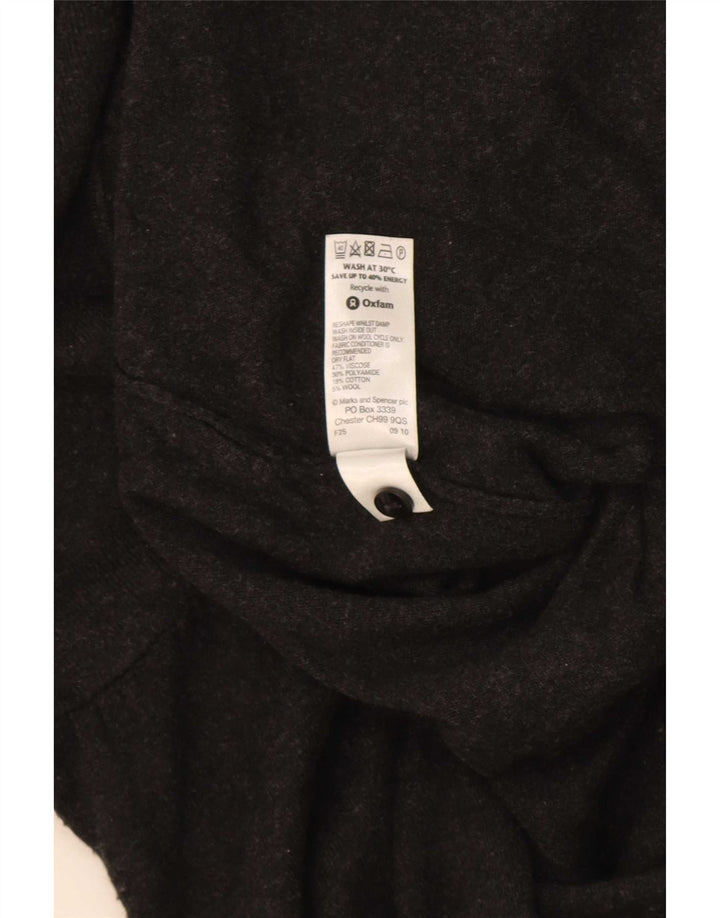 Marks & Spencer Pull cardigan long pour femme UK 10 Small Gris Viscose