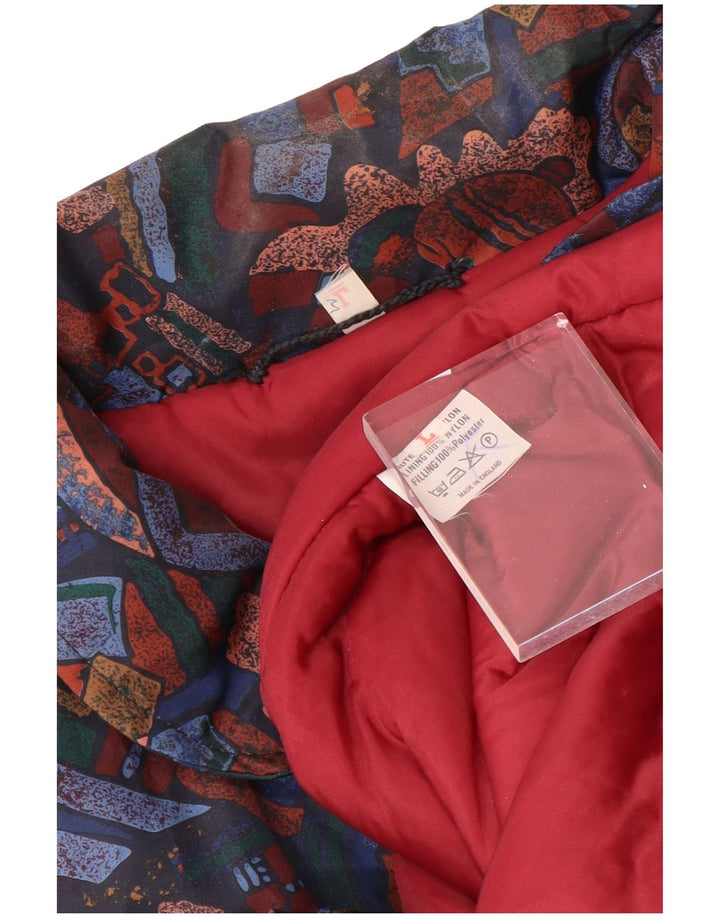 VINTAGE Femmes Coupe-Vent Manteau UK 16 Grand Multicolore Géométrique