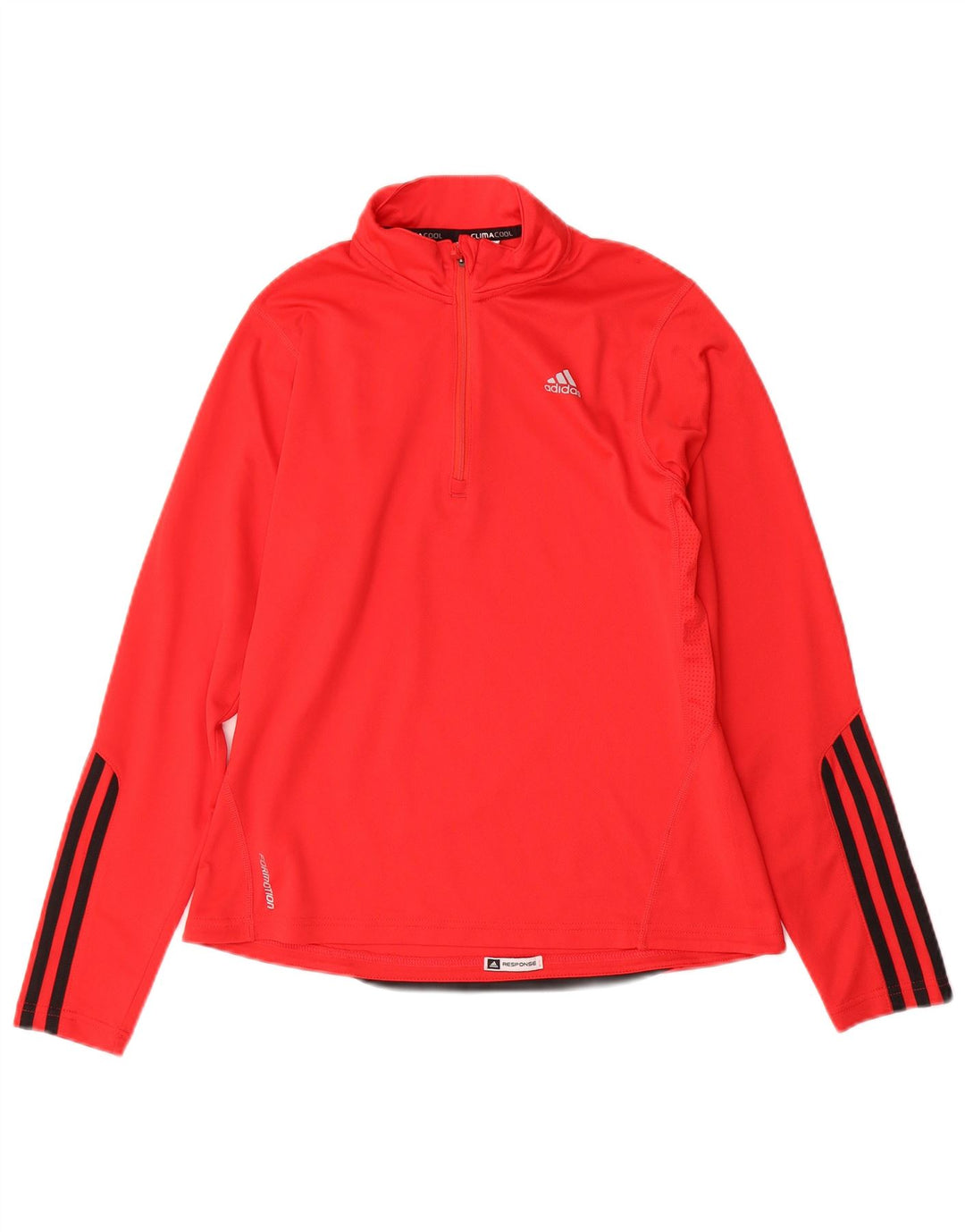 Adidas Femmes Climacool Zip Neck Pull Survêtement Top UK 14 Moyen Rouge