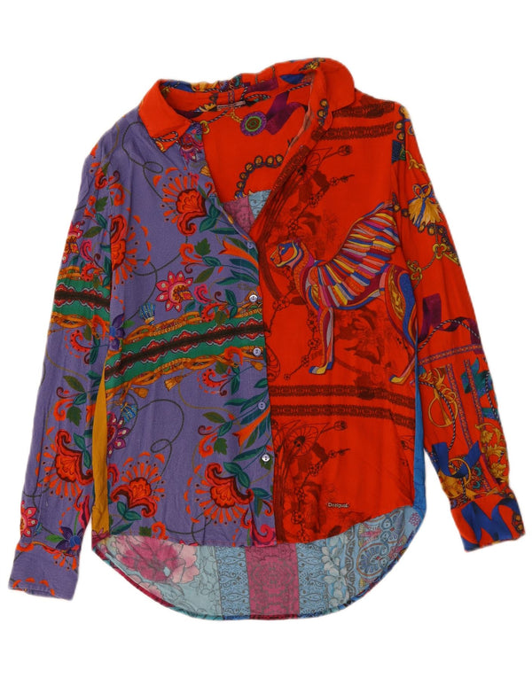 Desigual Chemisier graphique surdimensionné pour femme UK 6 XS Multicolore Floral