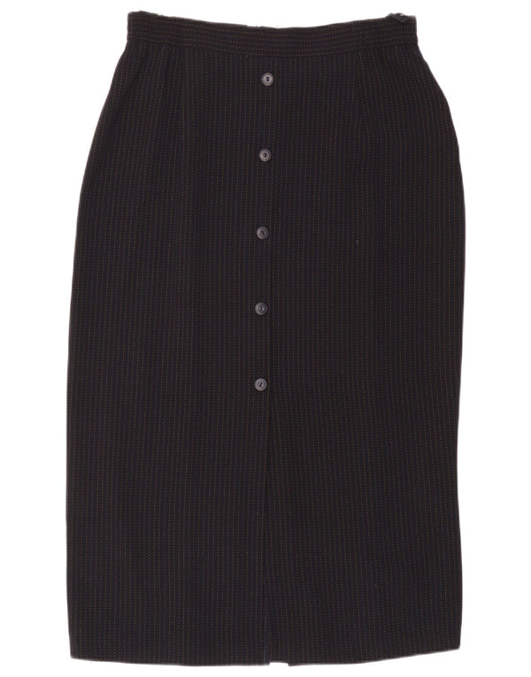 SAMOON Womens High Waist Pencil Skirt UK 18 XL W34 Navy Blue Pinstripe