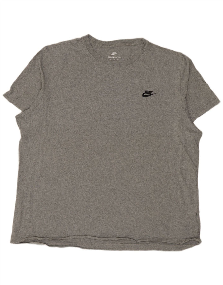 NIKE T-Shirt Homme Top 2XL Gris Moucheté Coton