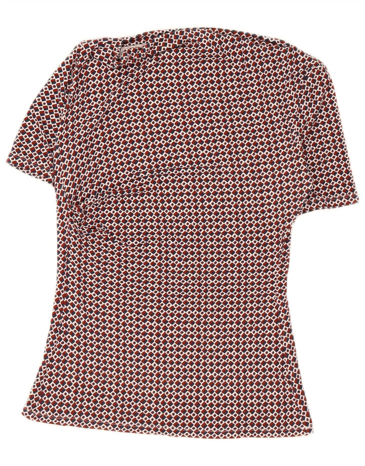 Max Mara Womens Weekend Blouse Top UK 12 Moyen Rouge Géométrique