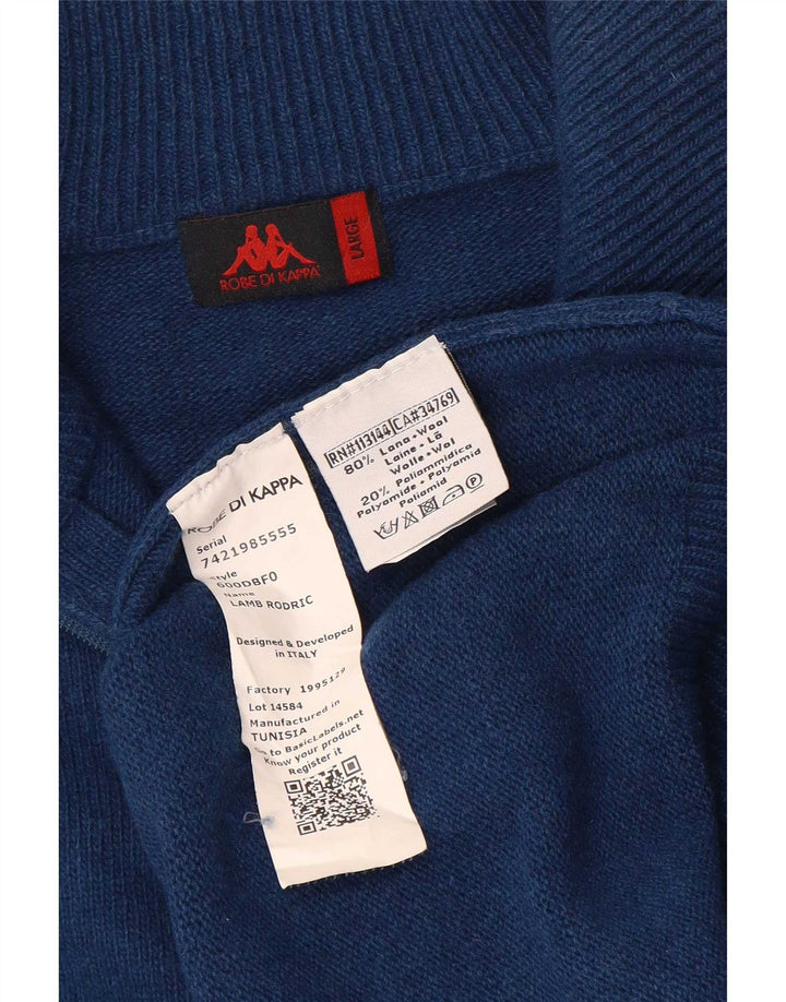 Kappa Pull col zippé pour homme en laine bleu marine Taille L