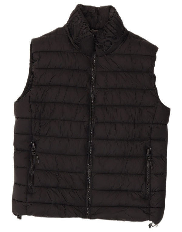 Superdry Gilet rembourré graphique pour homme UK 42 XL Noir Nylon