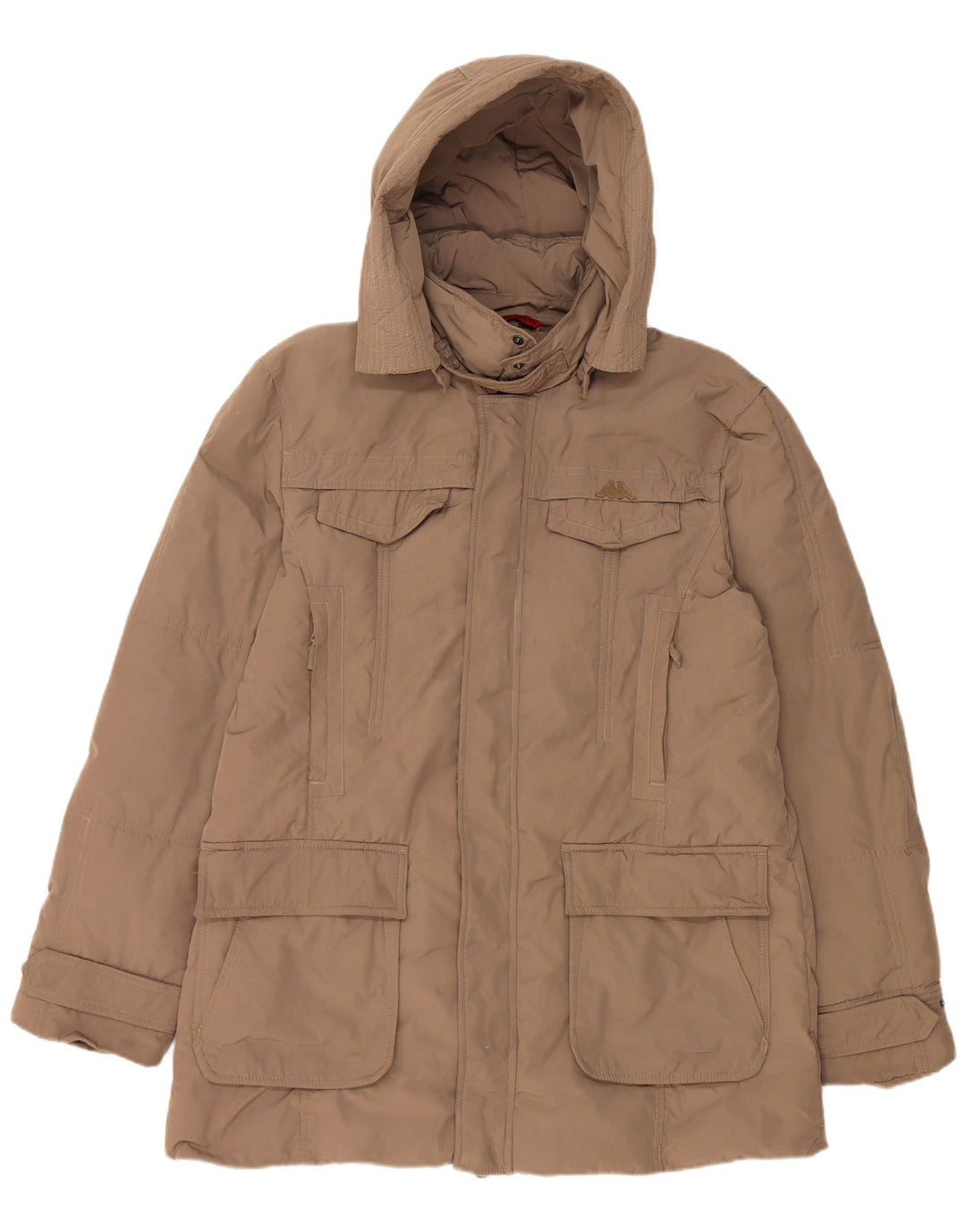 Kappa Veste matelassée à capuche pour homme UK 42 XL Beige Polyester