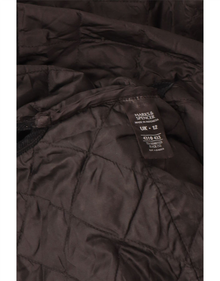Marks & Spencer Manteau matelassé pour femme UK 12 Medium Noir Polyamide