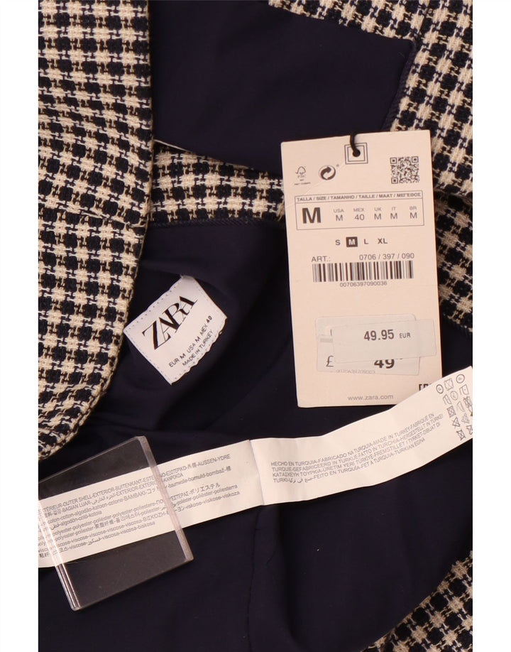 Gilet homme ZARA en coton pied-de-poule bleu marine moyen