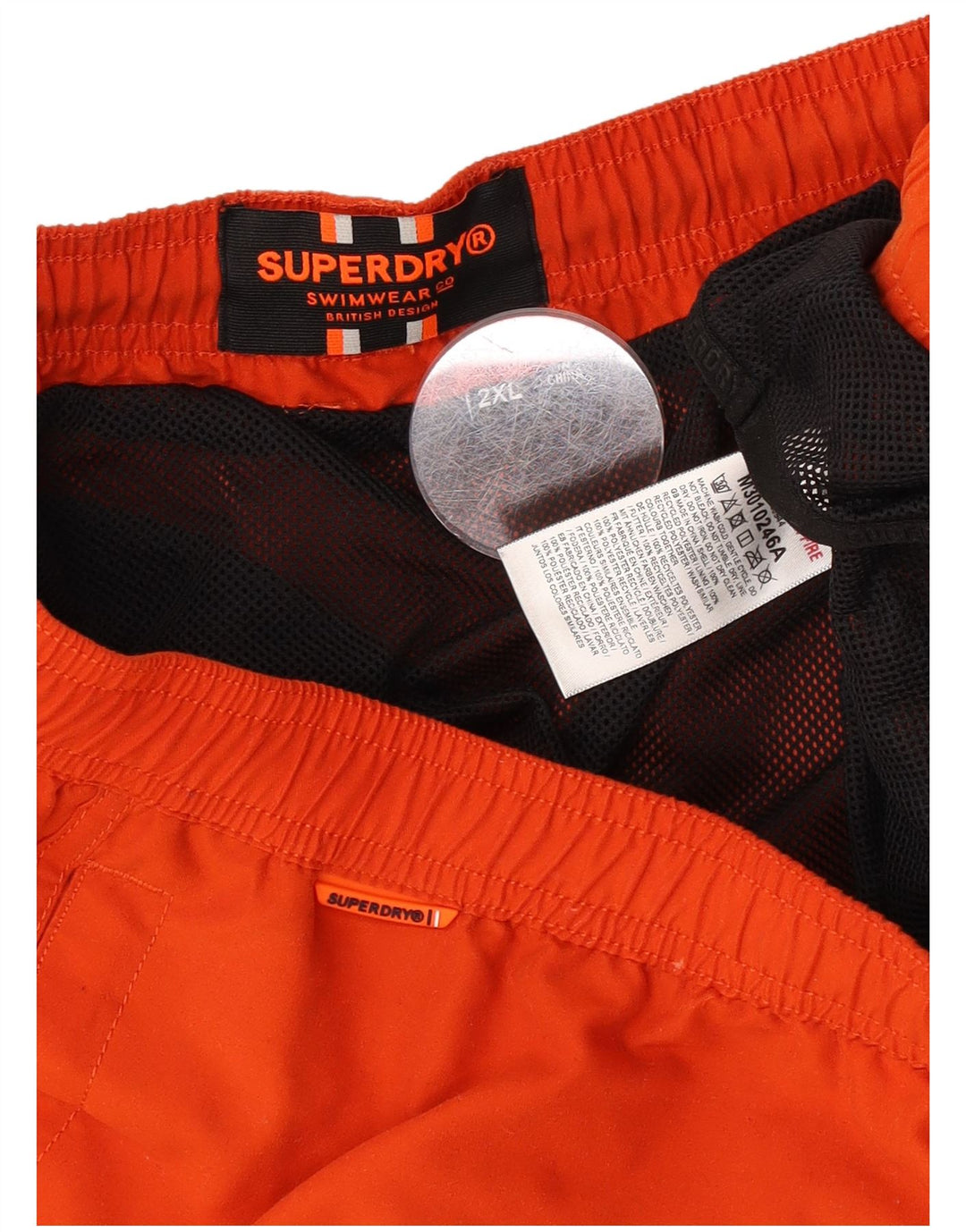 Superdry Short de Bain Graphique Homme 2XL Rouge Polyester