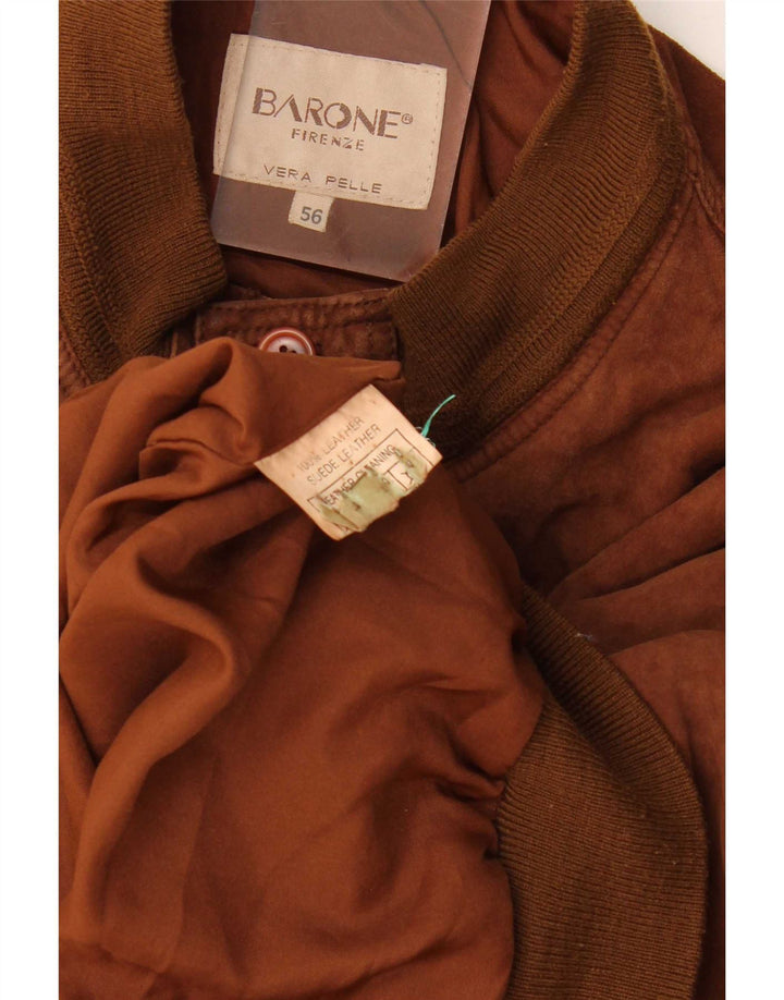 Barone Veste Bomber En Daim Homme IT 56 3XL Cuir Marron