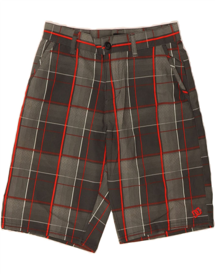 DC Boys Chino Shorts 13-14 Years W26 Grey Plaid Polyester Vintage DC and Second-Hand DC from Messina Hembry 