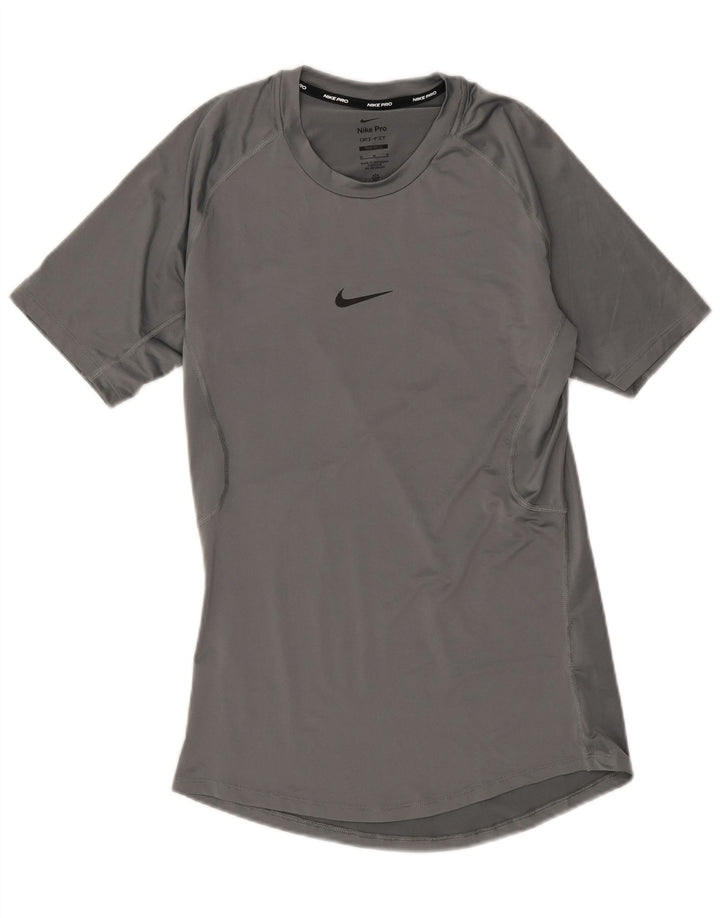 Nike T-shirt ajusté pour homme Gris moyen Polyester