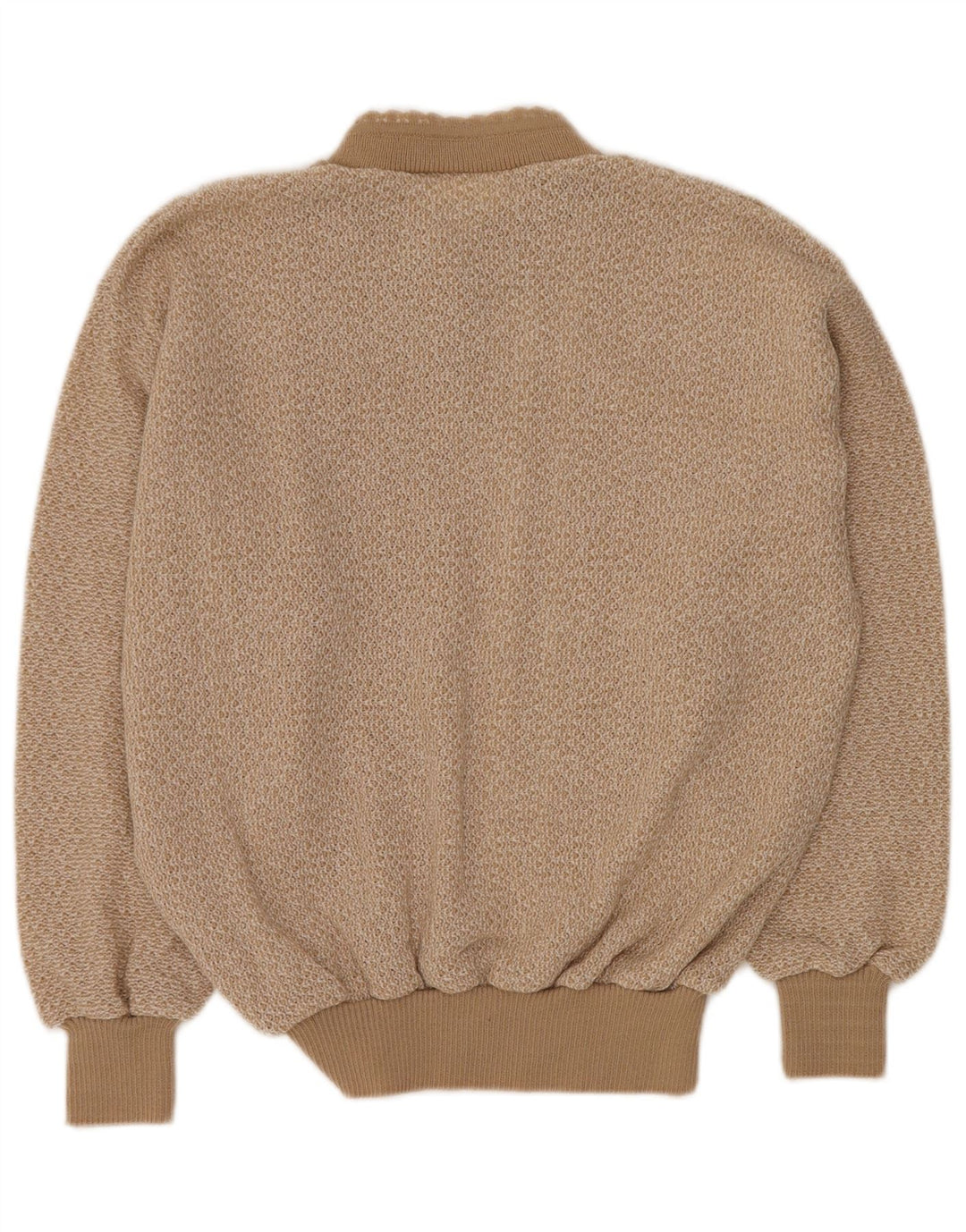 VINTAGE Pull col roulé femme IT 50 XL Beige Rayé