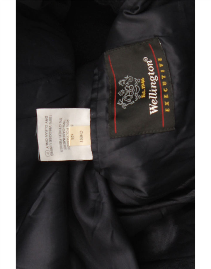 WELLINGTON Manteau Homme UK 42 XL Laine Bleu Marine