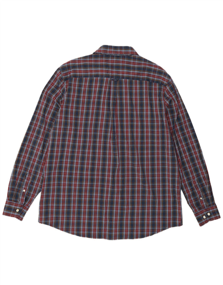 CHAPS Chemise Homme Facile d'entretien 2XL Bleu Marine à Carreaux