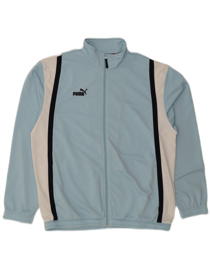 Puma Veste de survêtement pour homme Large Bleu Colorblock Polyester