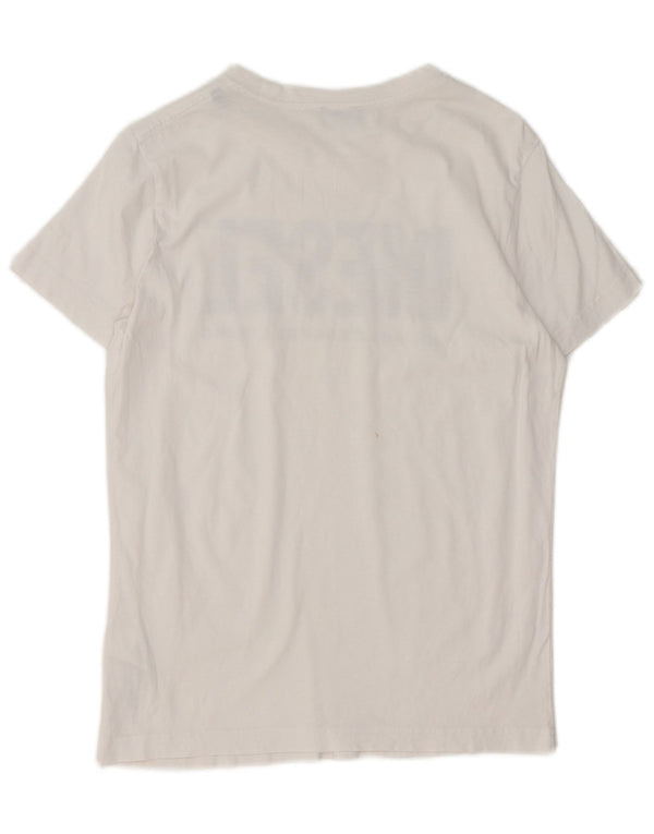 Diesel Mens Graphic T-Shirt Top XS White Cotton