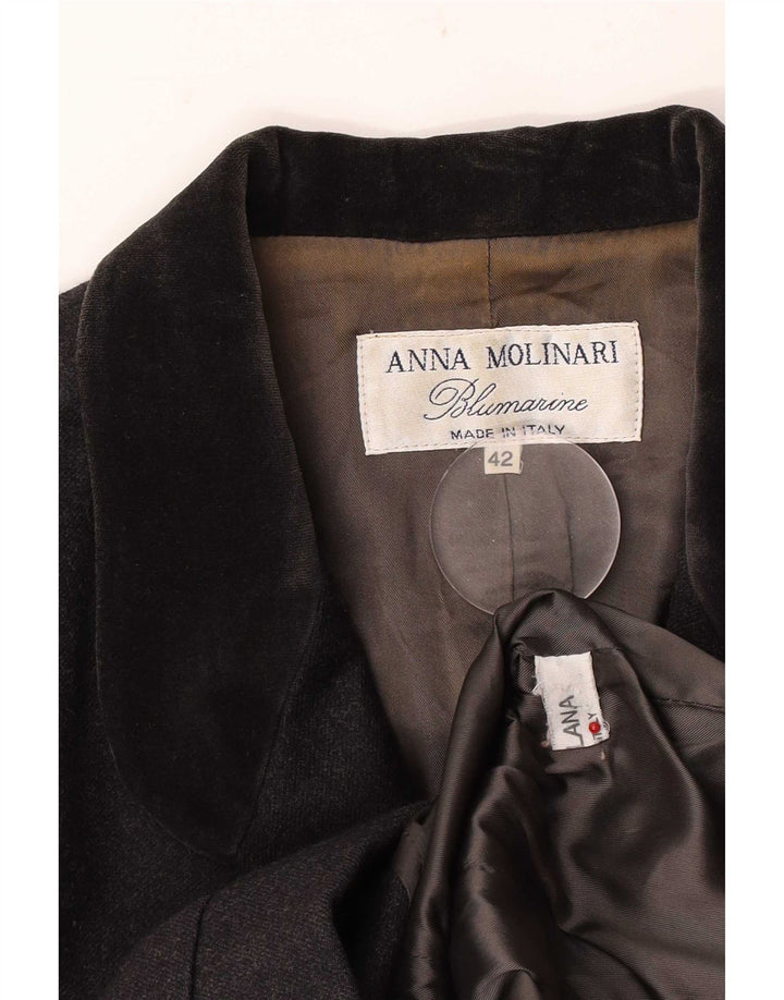 Anna Molinari Veste blazer à 4 boutons pour femme IT 42 Gris moyen Colourblock