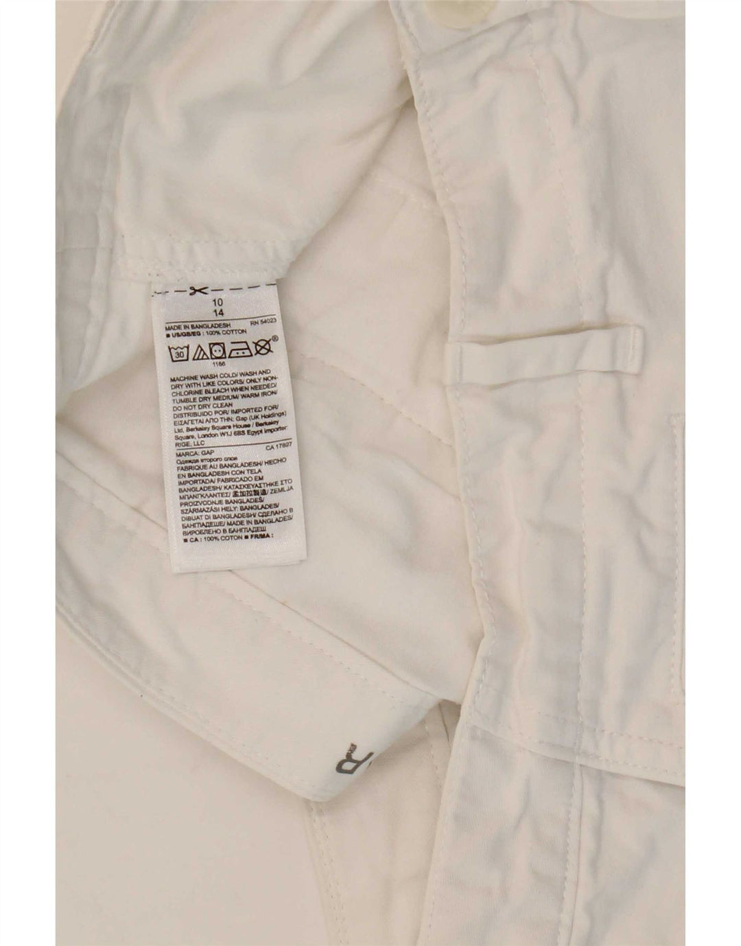 Gap Womens Hot Pants US 10 Large W32 Coton Blanc