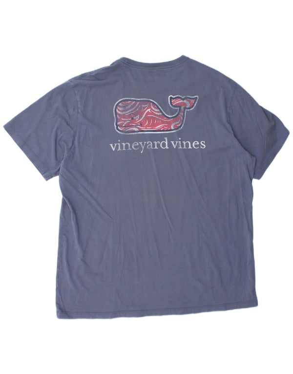VINEYARD VINES T-Shirt Graphique Homme Top XL Bleu Coton