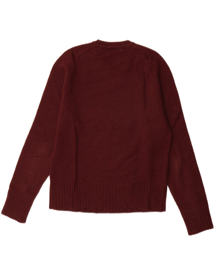 Zara Pull Col V Homme Bordeaux Moyen