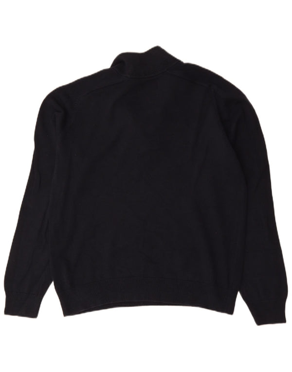 Farah Pull coupe moderne à col zippé pour homme en coton bleu marine moyen