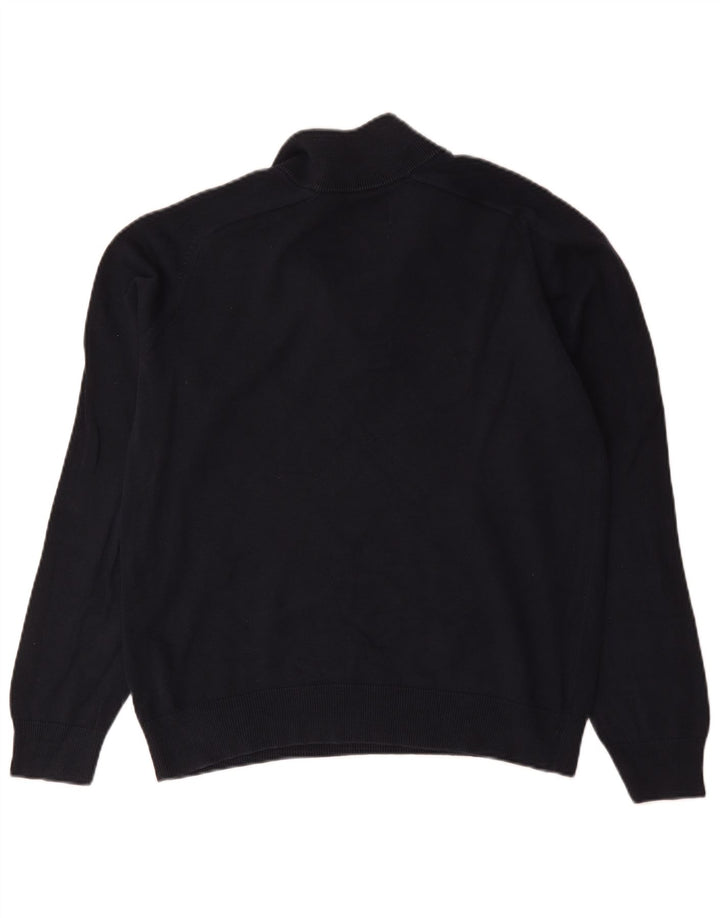 Farah Pull coupe moderne à col zippé pour homme en coton bleu marine moyen