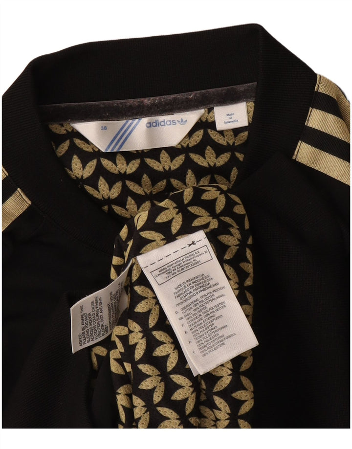 Adidas Femmes Crop Graphic Survêtement Top Veste EU 38 Moyen Noir